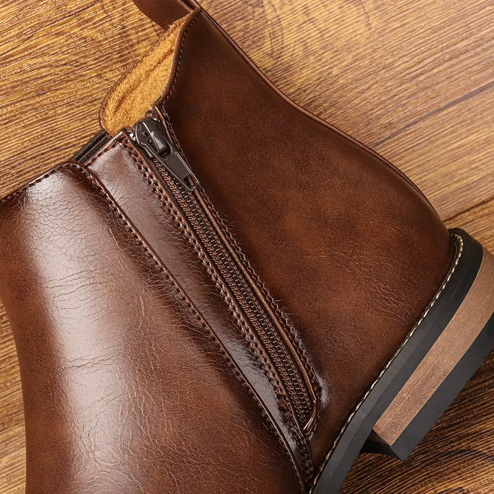 BLENGENS | Bottines en cuir marron pour homme