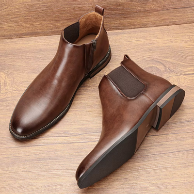 BLENGENS | Bottines en cuir marron pour homme