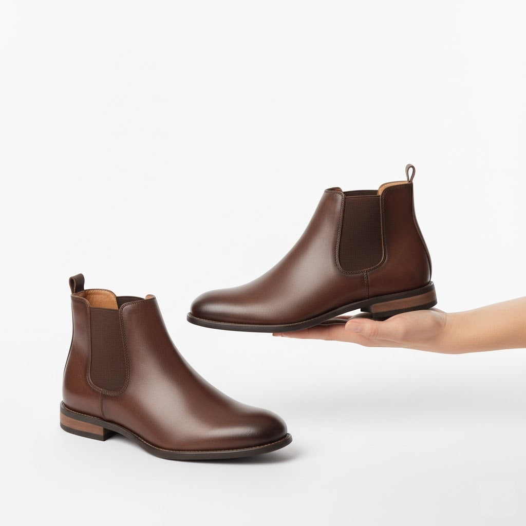 BLENGENS | Bottines en cuir marron pour homme